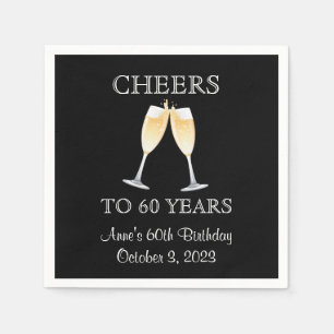 Cheers Verrassend 60e verjaardag Witboek Napkin Servet