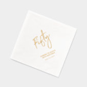 Cheers vijftig | Moderne volwassen 50e verjaardag Folie Servetten (Links)