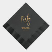 Cheers vijftig | Moderne volwassen 50e verjaardag Folie Servetten (Rechts)