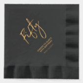 Cheers vijftig | Moderne volwassen 50e verjaardag Folie Servetten (Voorkant)