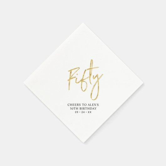 Cheers vijftig | Moderne volwassen 50e verjaardag  Servet (Hoek)
