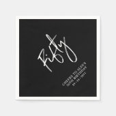 Cheers vijftig | Moderne volwassen 50e verjaardag Servet (Voorkant)