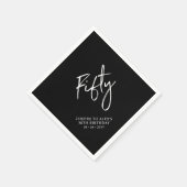 Cheers vijftig | Moderne volwassen 50e verjaardag Servet (Hoek)