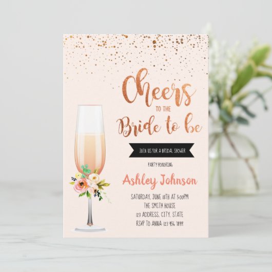 Cheers voor de bruid om partij te zijn kaart (Staand voorkant)