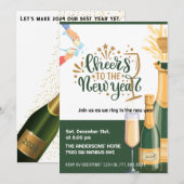 Cheers voor de uitnodiging tot nieuwjaarspartij (Voorkant / Achterkant)