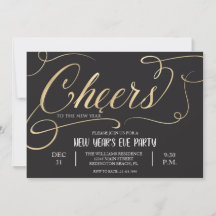 Cheers voor het nieuwe jaar Elegant Script Black