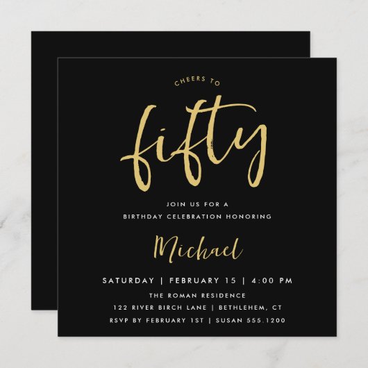 Cheers voor vijftig zwarte gouden pleinen (Voorkant / Achterkant)