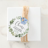 Cheers Vrijgezellenfeest groen blauw bloemen Bedankjes Labels (In situ)