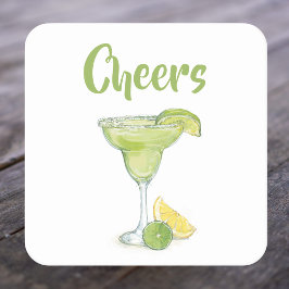 Cheers Watercolor Margarita Kartonnen Onderzetters