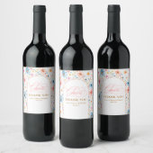 Cheers Waterverf Wildflower Arch Wedding Favors Wijn Etiket (Flessen)