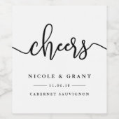Cheers | Weddenschappen voor wijn Etiket (Enkel label)