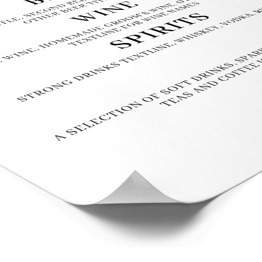 Cheers Wedding Bar-teken Poster (Hoek)