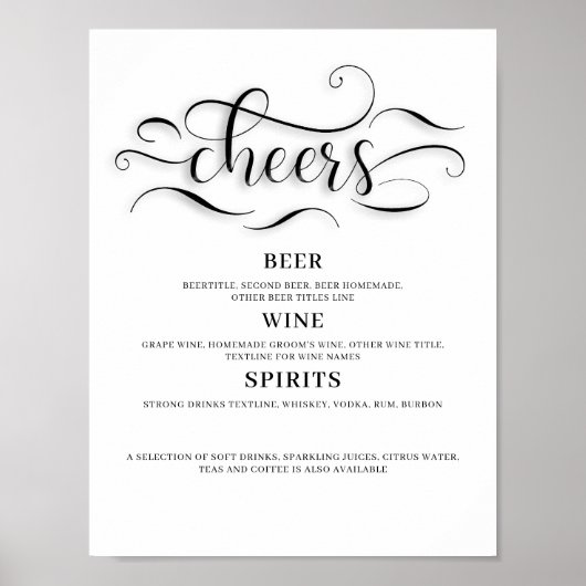 Cheers Wedding Bar-teken Poster (Voorkant)