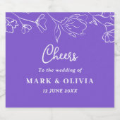 Cheers Wedding Design – Aangepaste namen en tijd Sparkling Wijnetiket (Enkel label)