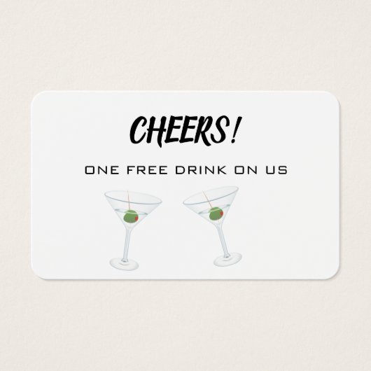 Cheers Wedding Drink op ons Voucher Ticket Visitekaartje (Voorkant)