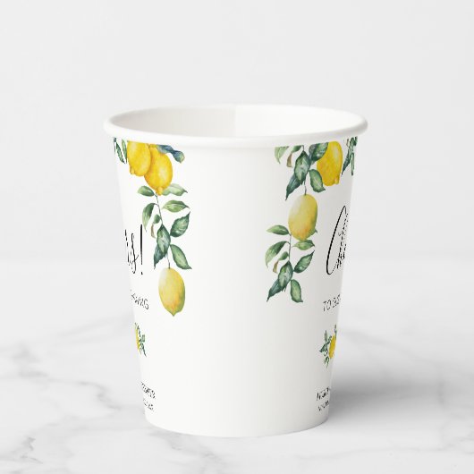 Cheers Wedding Lemons Tableware decor Papieren Bekers (Links)