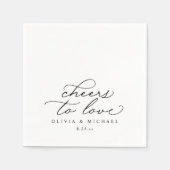 Cheers Wedding Napkins Elegant Black and White Servet (Voorkant)