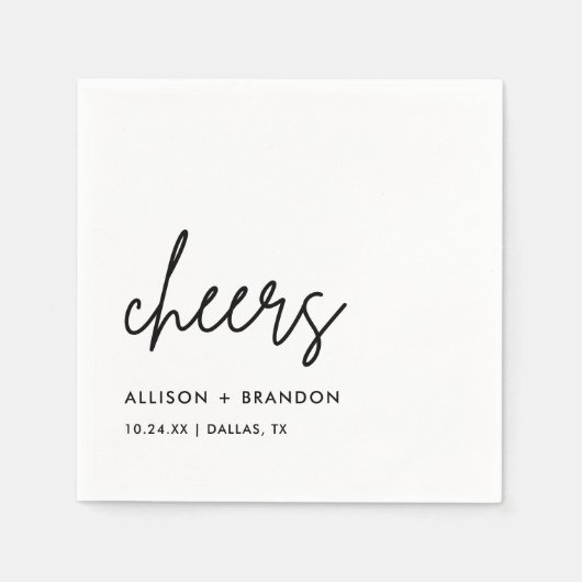 Cheers Wedding Party Rehearsal Dinner Napkins Servet (Voorkant)