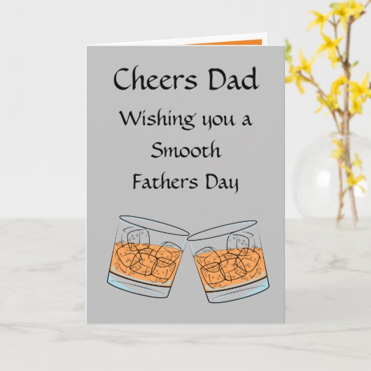 Cheers Whisky Fathers Day Kaart (Gele Bloem)