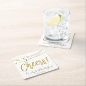 Cheers White en Gold Foil String Lights Kartonnen Onderzetters (Insitu)