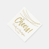 Cheers White en Gold Foil String Lights Servet (Hoek)