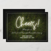 Cheers White Neon Boxwood Wedding Reception Kaart (Voorkant / Achterkant)