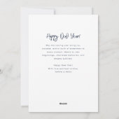 CHEERS | White script happy new year kaart (Achterkant)