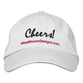 Cheers! Wijn Vrouwen Design Licht Geborduurde Pet (Voorkant)