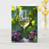 Cheers Wijnstok Viering Kaart (Gele Bloem)