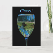 Cheers Wine Happy Birthday Kaart (Voorkant)