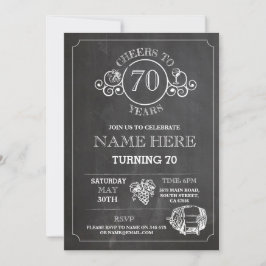 Cheers Wine Tasting Chalk Birthday Party Invite Kaart