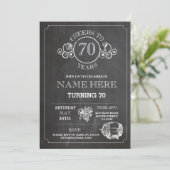 Cheers Wine Tasting Chalk Birthday Party Invite Kaart (Staand voorkant)