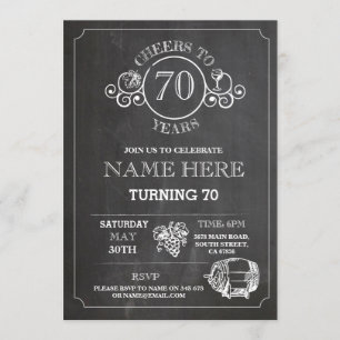 Cheers Wine Tasting Chalk Birthday Party Invite Kaart