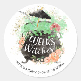 Cheers Witches Cocktail Halloween Vrijgezellenfees Ronde Sticker