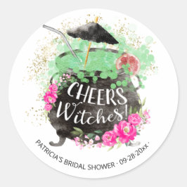 Cheers Witches Cocktail Halloween Vrijgezellenfees Ronde Sticker