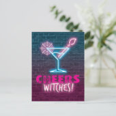 Cheers Witches! Funny Halloween Briefkaart (Staand voorkant)