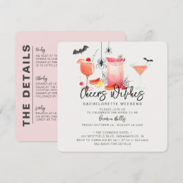 Cheers Witches Halloween Bachelorette Weekend Kaart