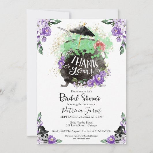 Cheers Witches Halloween Bridal Shower Kaart (Voorkant)