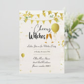 Cheers Witches Halloween Dames Partij uitnodiging (Staand voorkant)