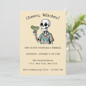 Cheers Witches Halloween Skeleton Kaart (Staand voorkant)