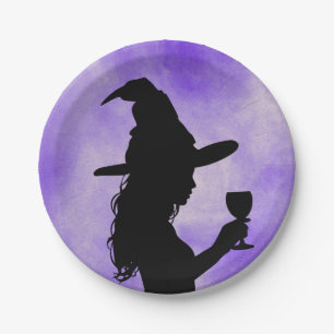 Cheers Witches, Halloween Witch Holding Wine Glass Papieren Bordje