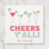 Cheers Y'all Cocktail Favor Gift Labels (Voorkant)