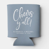 Cheers Y'All Dusty Blue Wedding Blikjeskoeler (Achterkant)