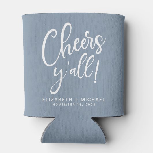 Cheers Y'All Dusty Blue Wedding Blikjeskoeler