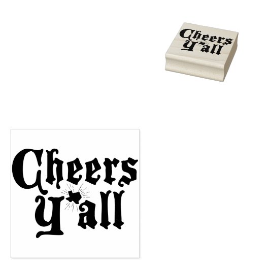 Cheers Y'all Rubberstempel (Gestempeld)