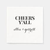 Cheers Y'all | Weddenschap-partij Napkins Servet (Voorkant)