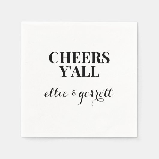 Cheers Y'all | Weddenschap-partij Napkins Servet (Voorkant)