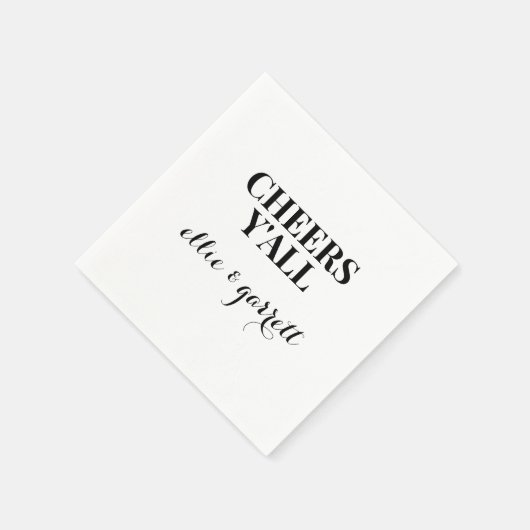 Cheers Y'all | Weddenschap-partij Napkins Servet (Hoek)