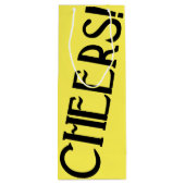 Cheers Yellow Art Deco Wijn Cadeautas (Achterkant)
