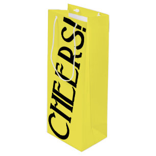 Cheers Yellow Art Deco Wijn Cadeautas